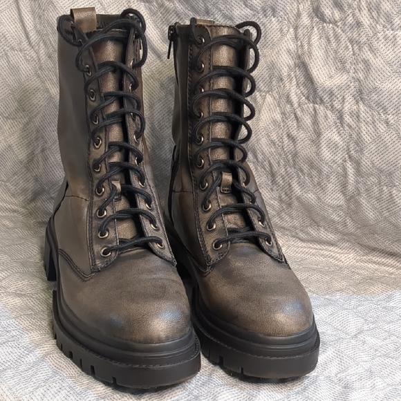 Aldo Shoes - Aldo Metallic Brown Women's Combat Boots